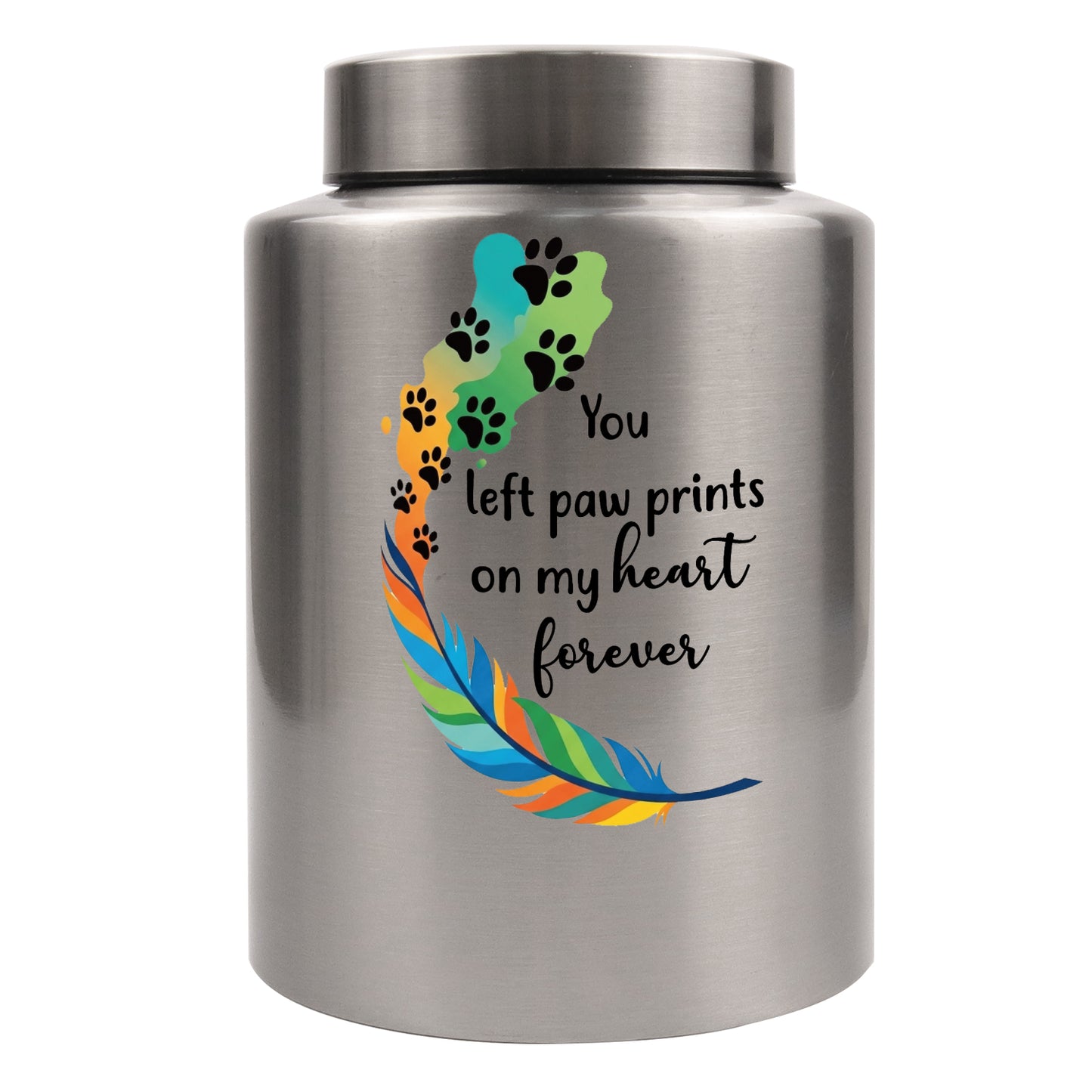 Rainbow Paw Custom Name Pet Ashes Urn for Gogs Cats Pass Away