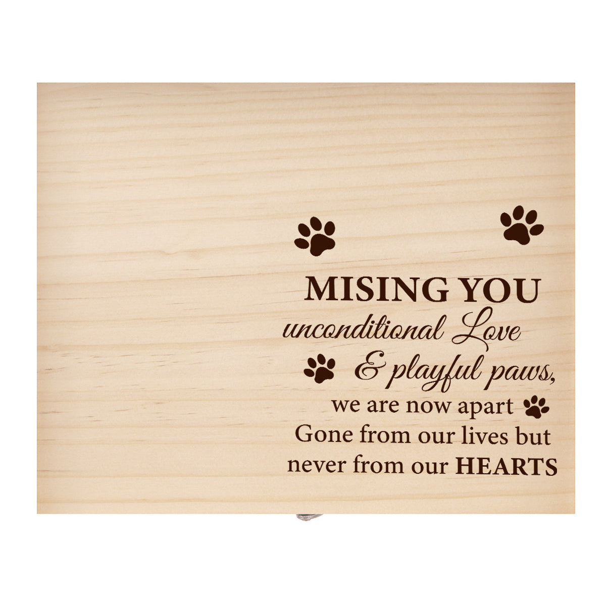 picture wood box for loss of dog cat pet