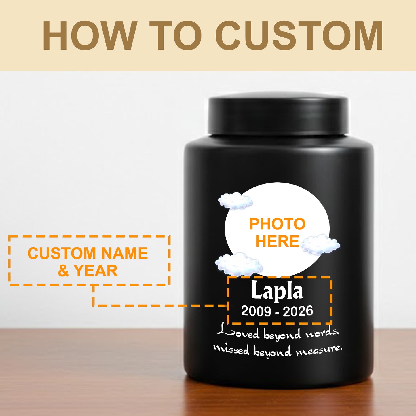 Custom Alpaca Pet Memorial Urn-Personalized Pet Loss Keepsake Ashes Jar-Stainless Steel Cremation Box