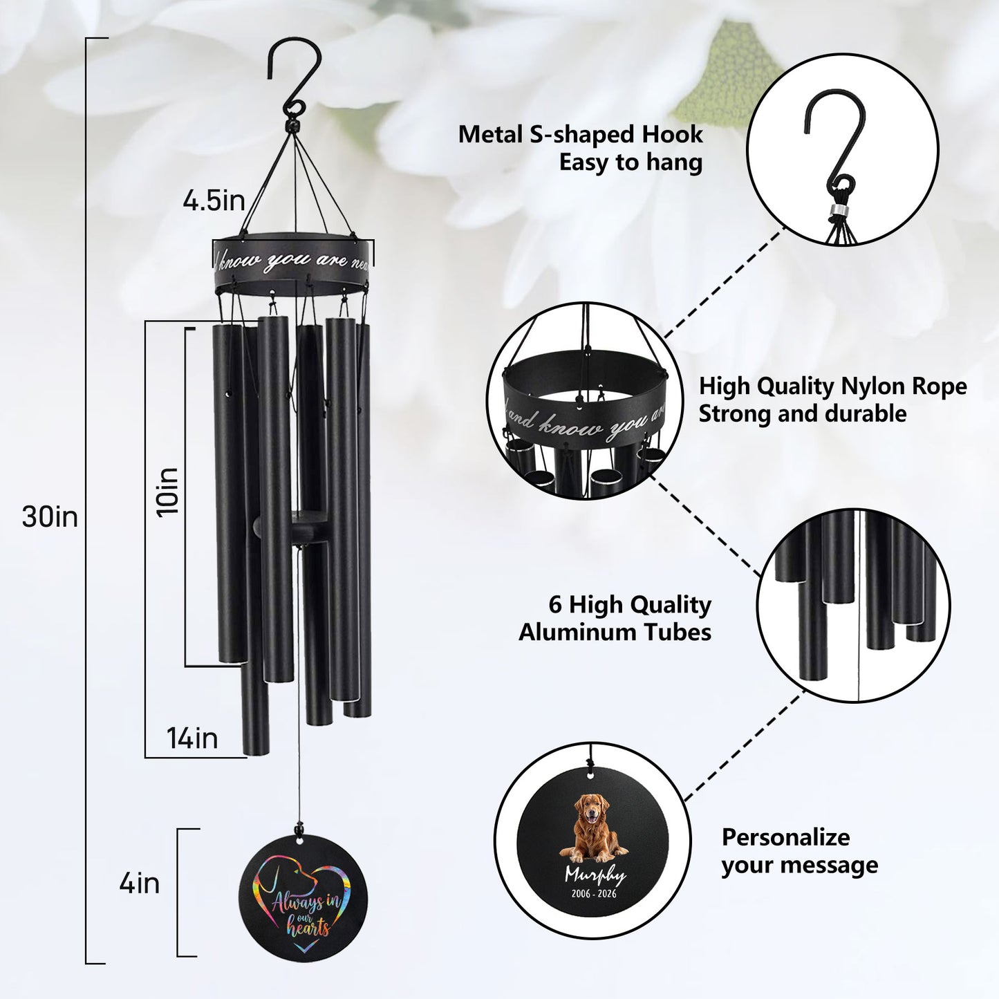 Anodized outdoor wind chime resistant to wind and water