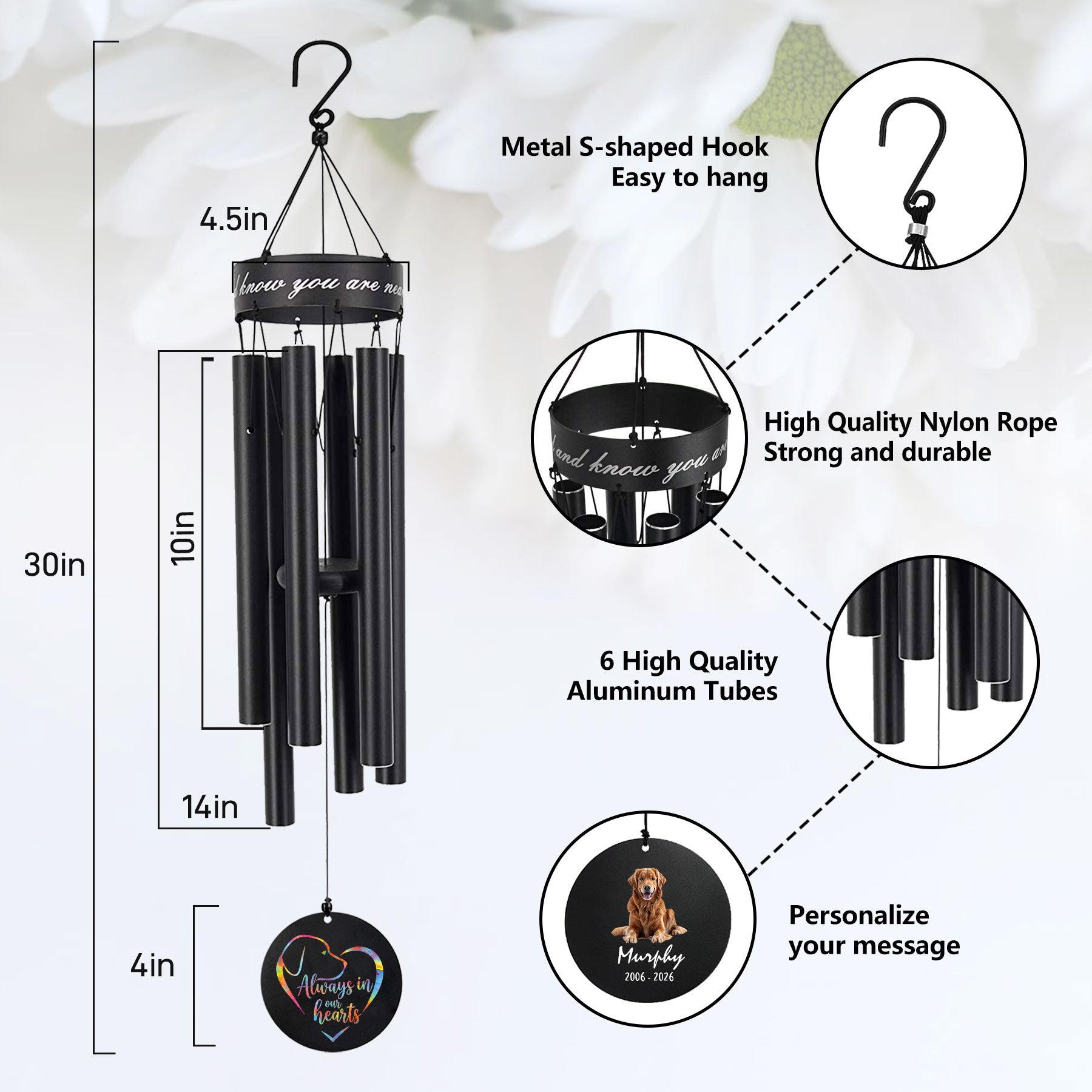 Anodized outdoor wind chime resistant to wind and water