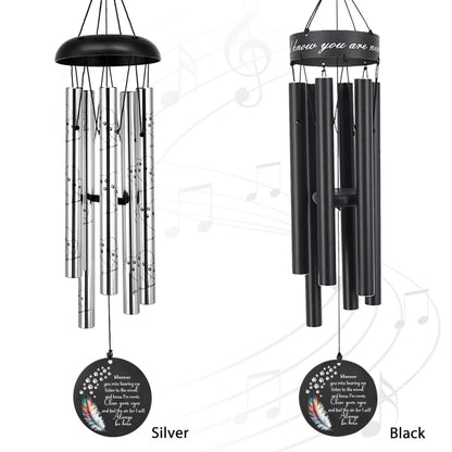 The anodized aluminum wind chimes are available in silver and black colors
