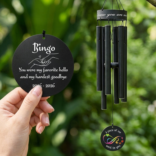 Customized pet memorial wind chimes with dual designs
listen to the wind blow