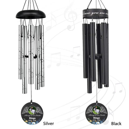 Listen to the wind 30 inch Deep Tone wind chimes memorial gift, black sliver