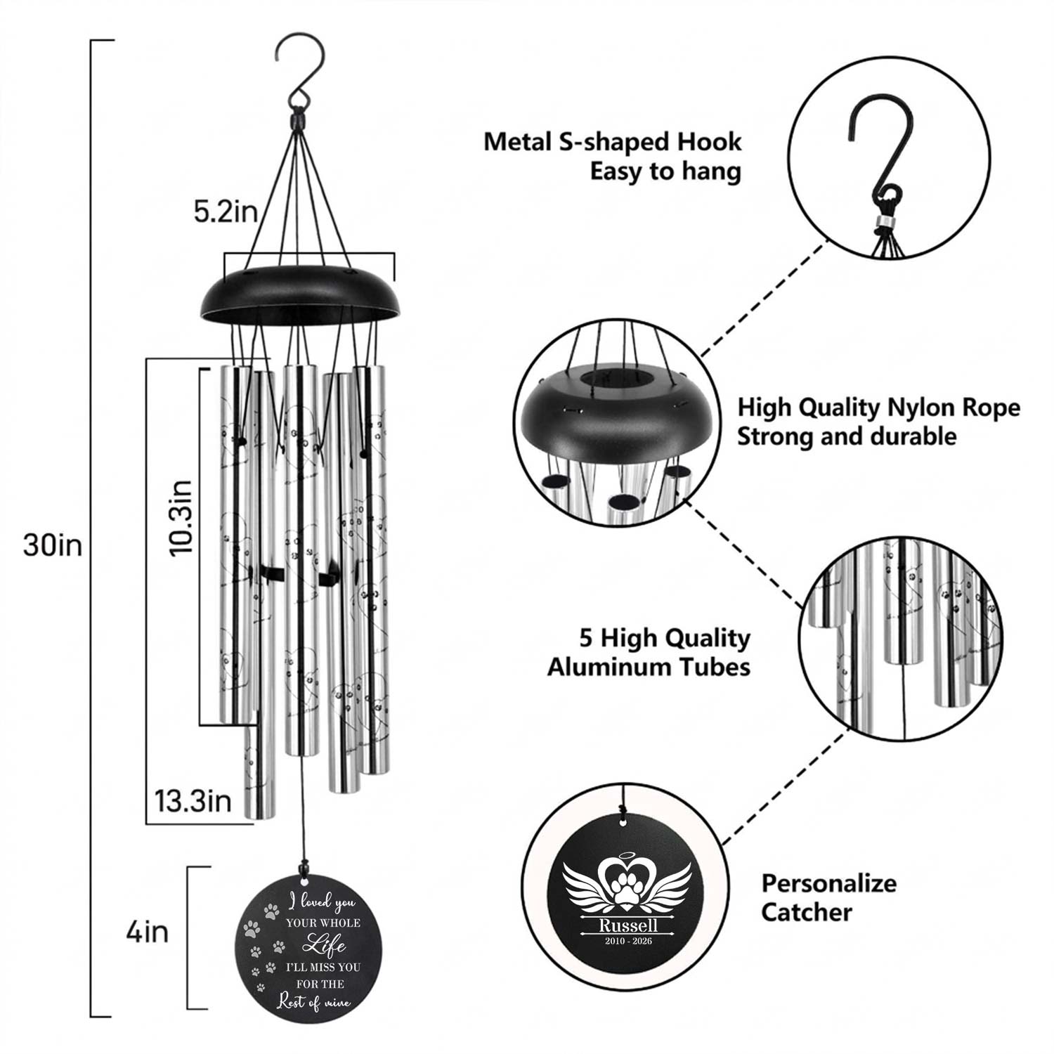 pet memorial wind chime
dog loss sympathy gift
rainbow bridge dog memorial gifts