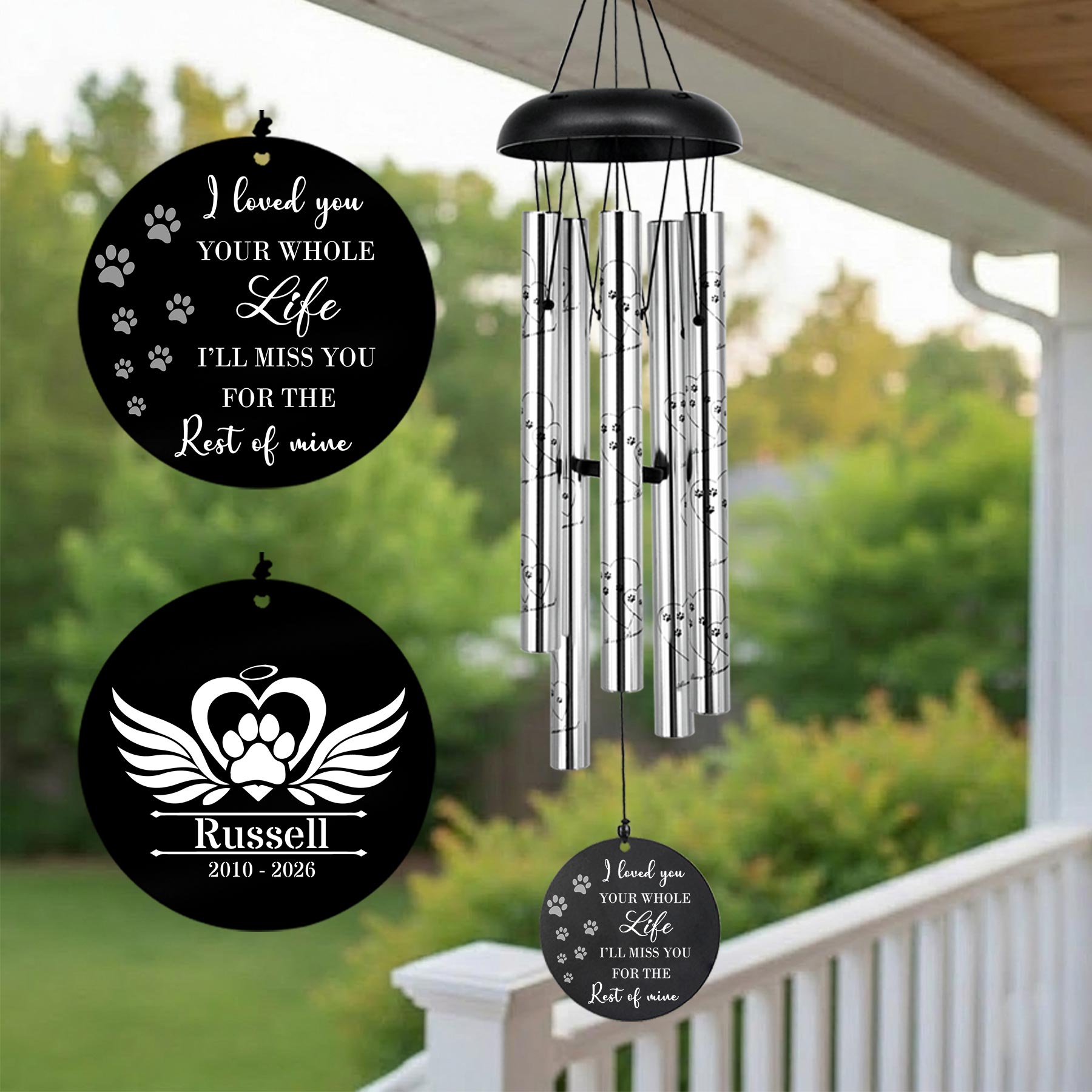 pet remembrance gift dog
dog memorials & funerary
customized wind chimes