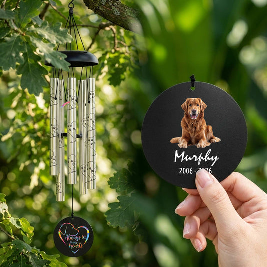 Personalized photo pet memorial wind chimes