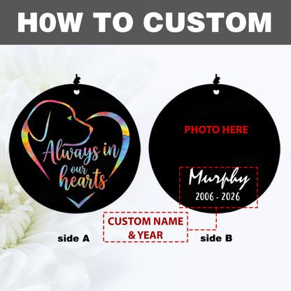 Customized Photo name date dog cat memorial wind chimes