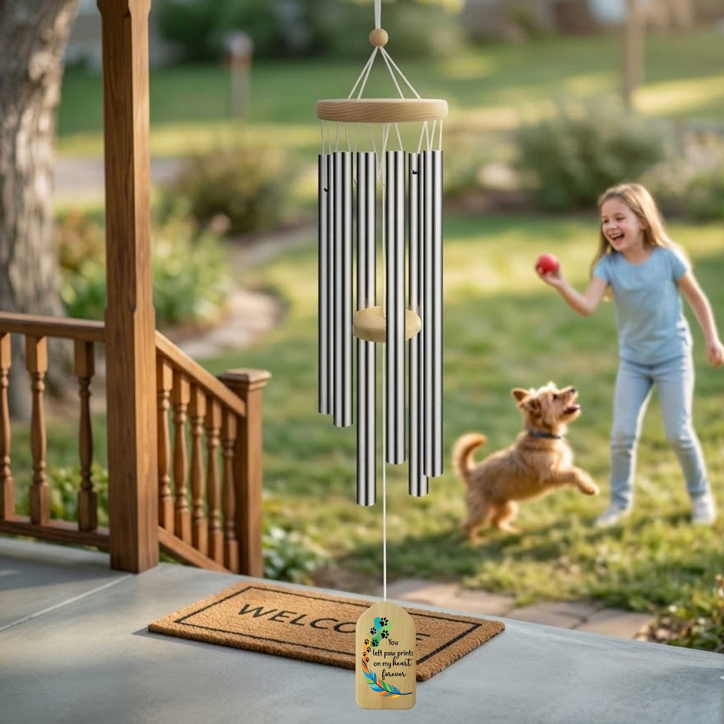 Personalized Wind Chimes for Dog Cat Memorial-Healing Sound Sympathy Gift