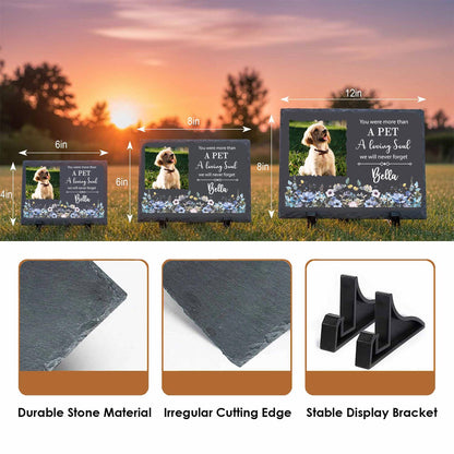 Custom Photo Slate Remembrance Plaque-Personalized Pet Loss Gifts for Dogs Cats-Made in USA