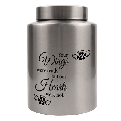 Black Metal Pet Ashes Urn for Dogs Cats Loss, Custom Photo Name