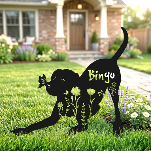 Outdoor German Shepherd angel dog sign for backyard
