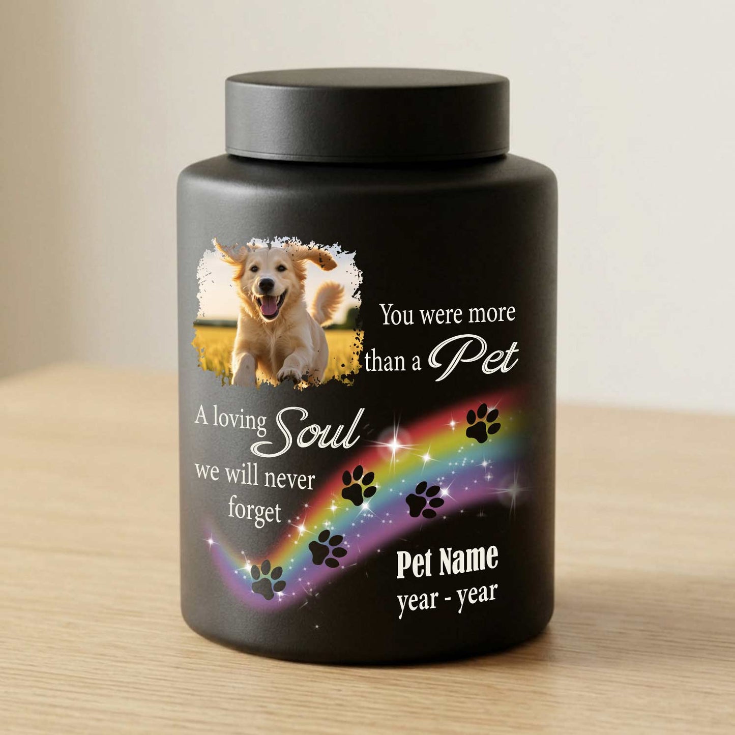 personalized pet memorial picture dog cat urn