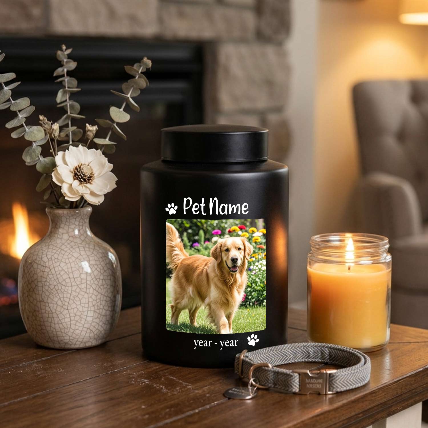 personalized memorial pet dog cat urn