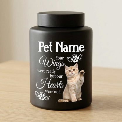 Black Sliver personalized Pet ashes urn