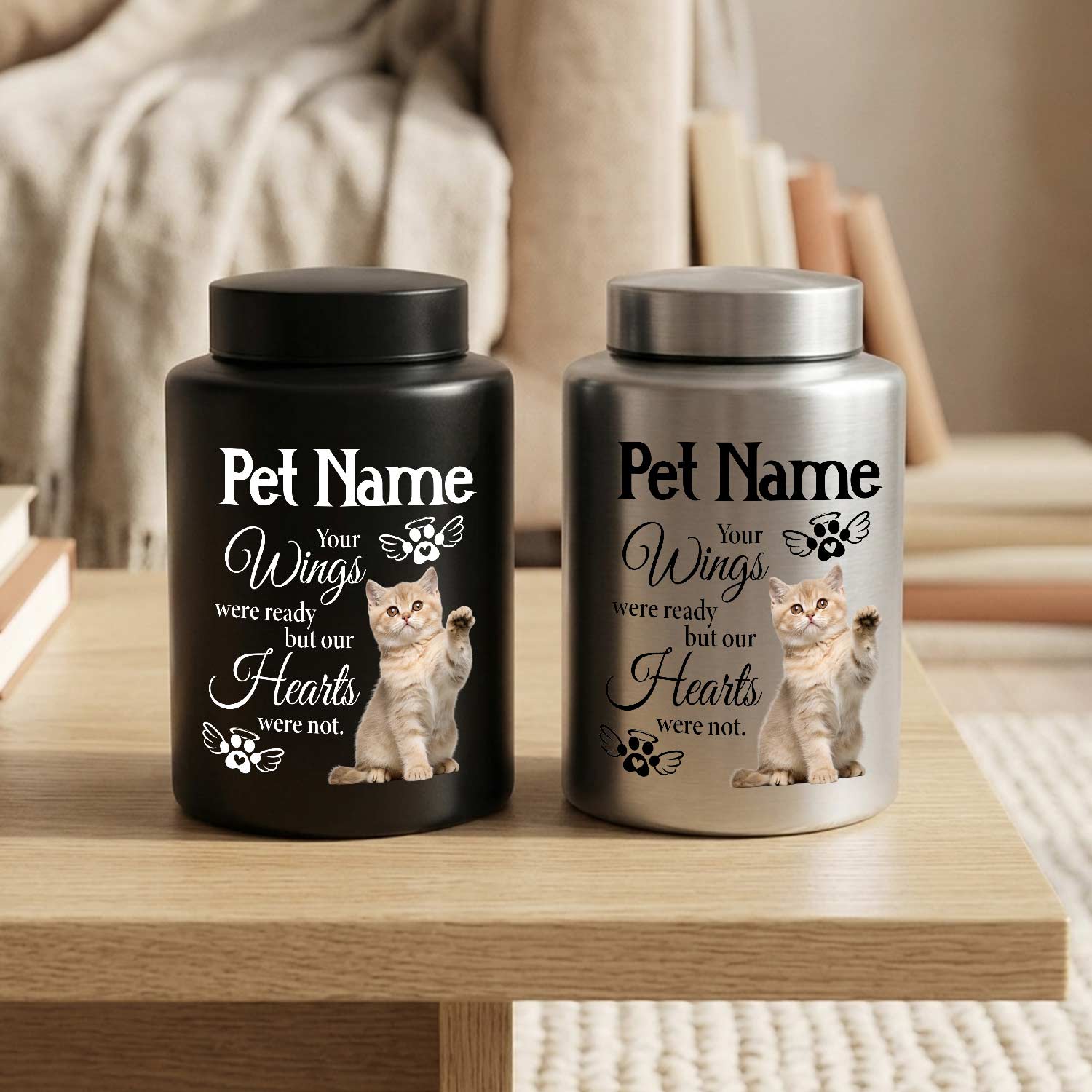 Metal photo dogs cats ashes urn 