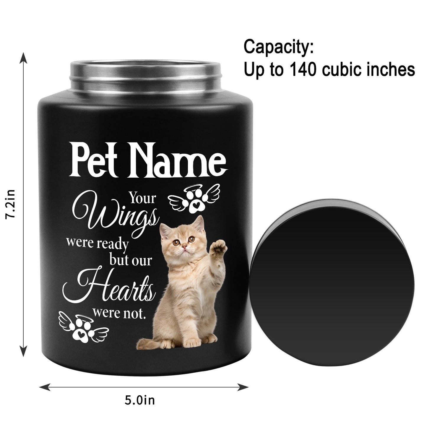 Large-capacity urns can be used for large cats, dogs or other large pets.