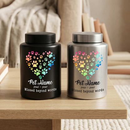 2 color dog cat urn personalized black sliver