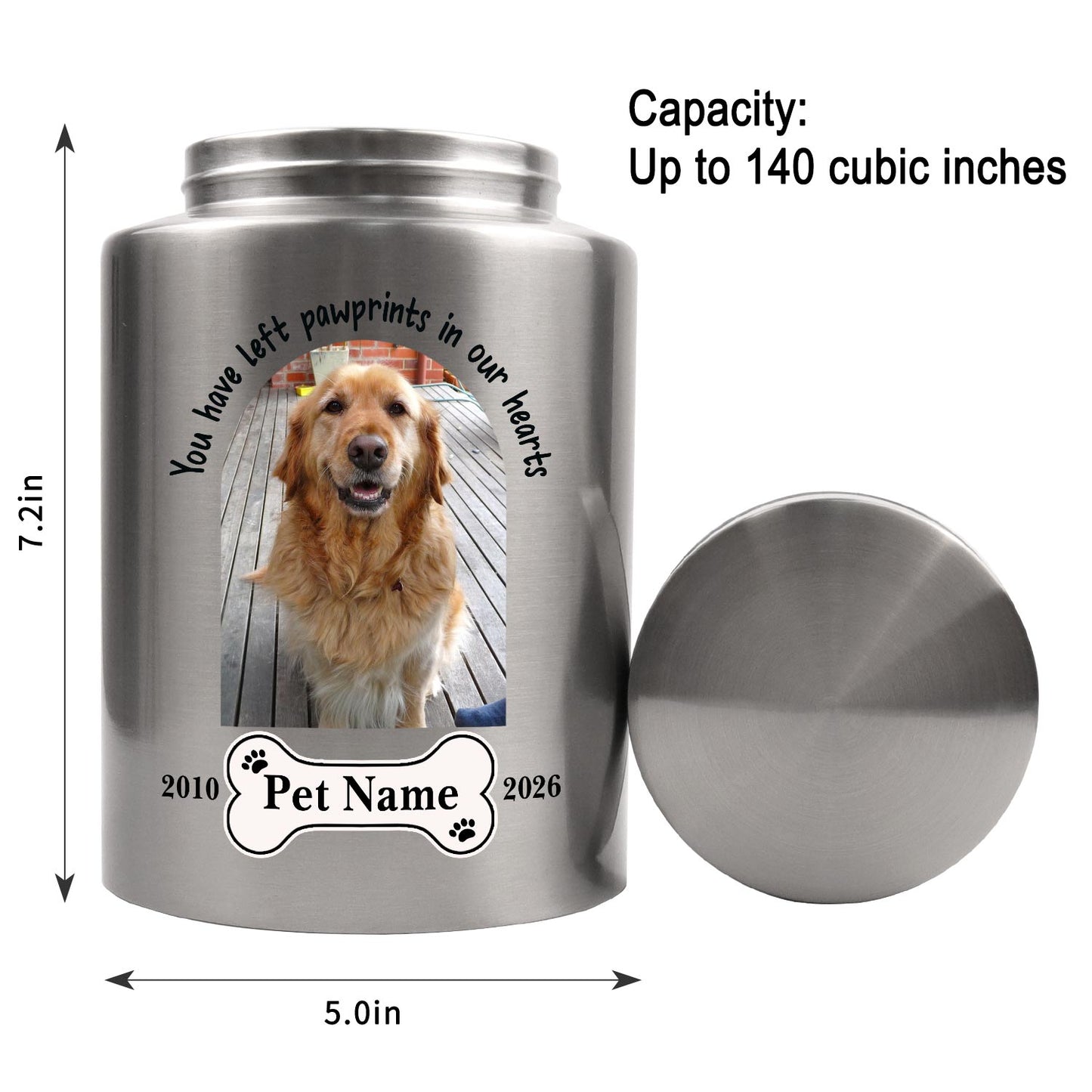 paw sympathy urn for loss of pet dogs cats