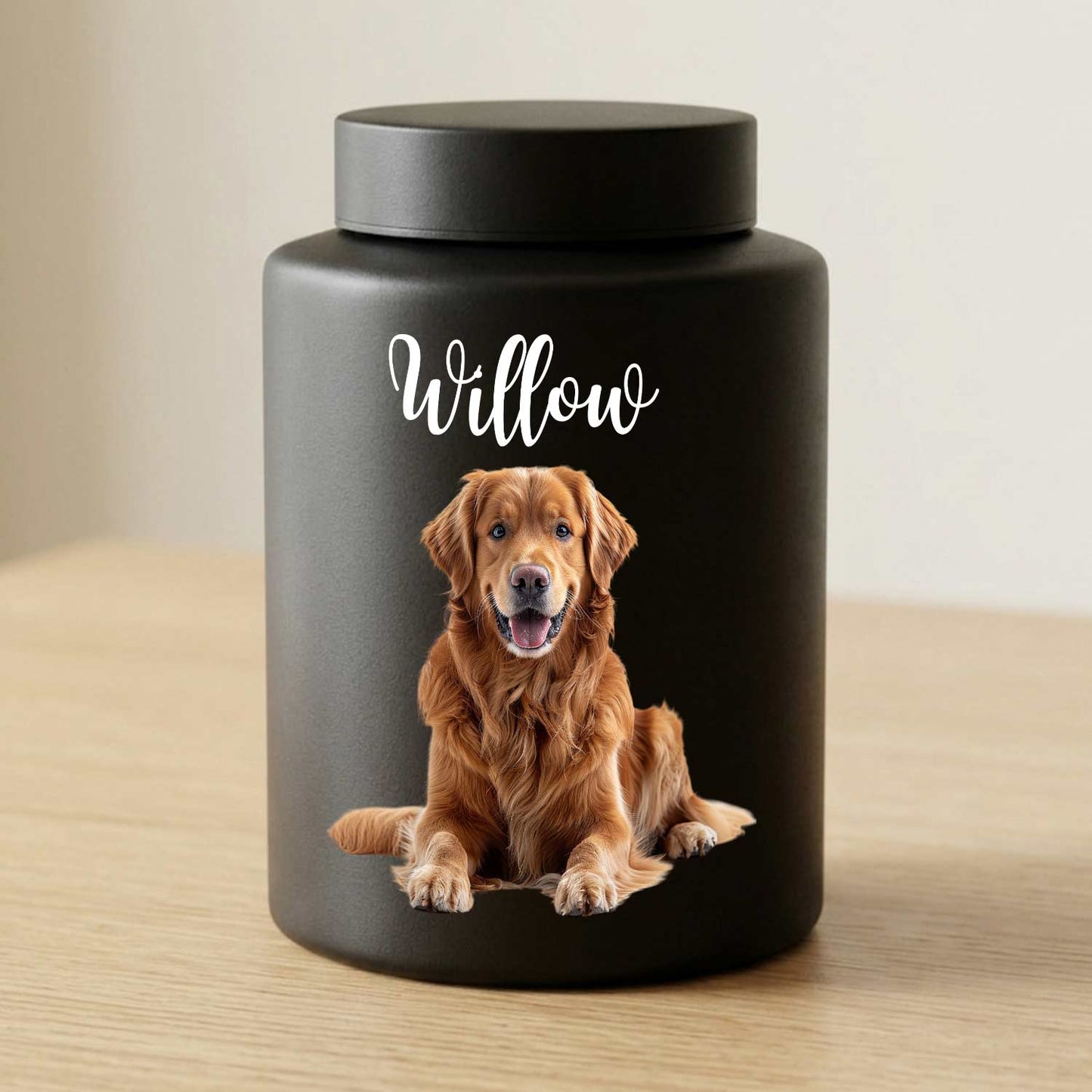 personalized metal pet urn for loss dog cat