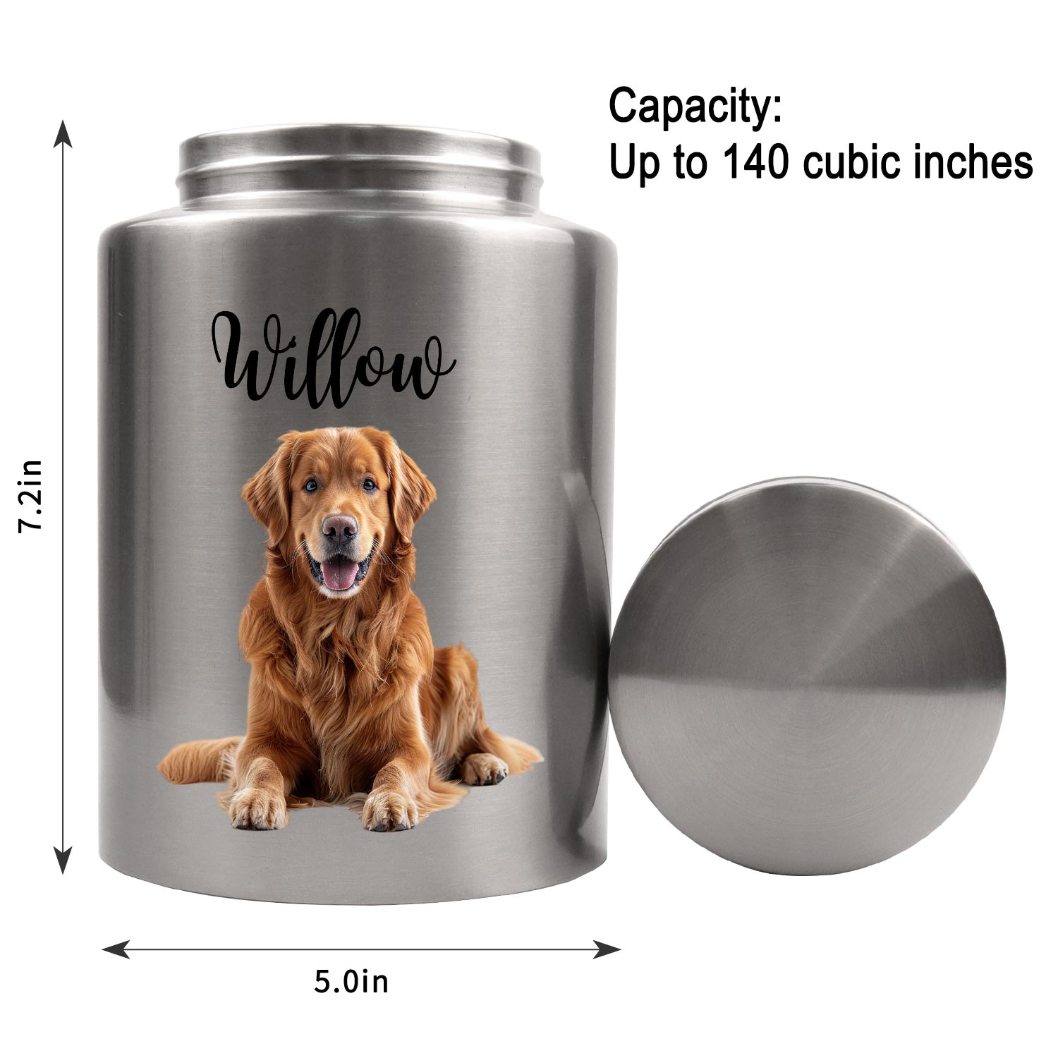 Large capacity ashes urn for Labrador Retriever, German Shepherd, Horse
