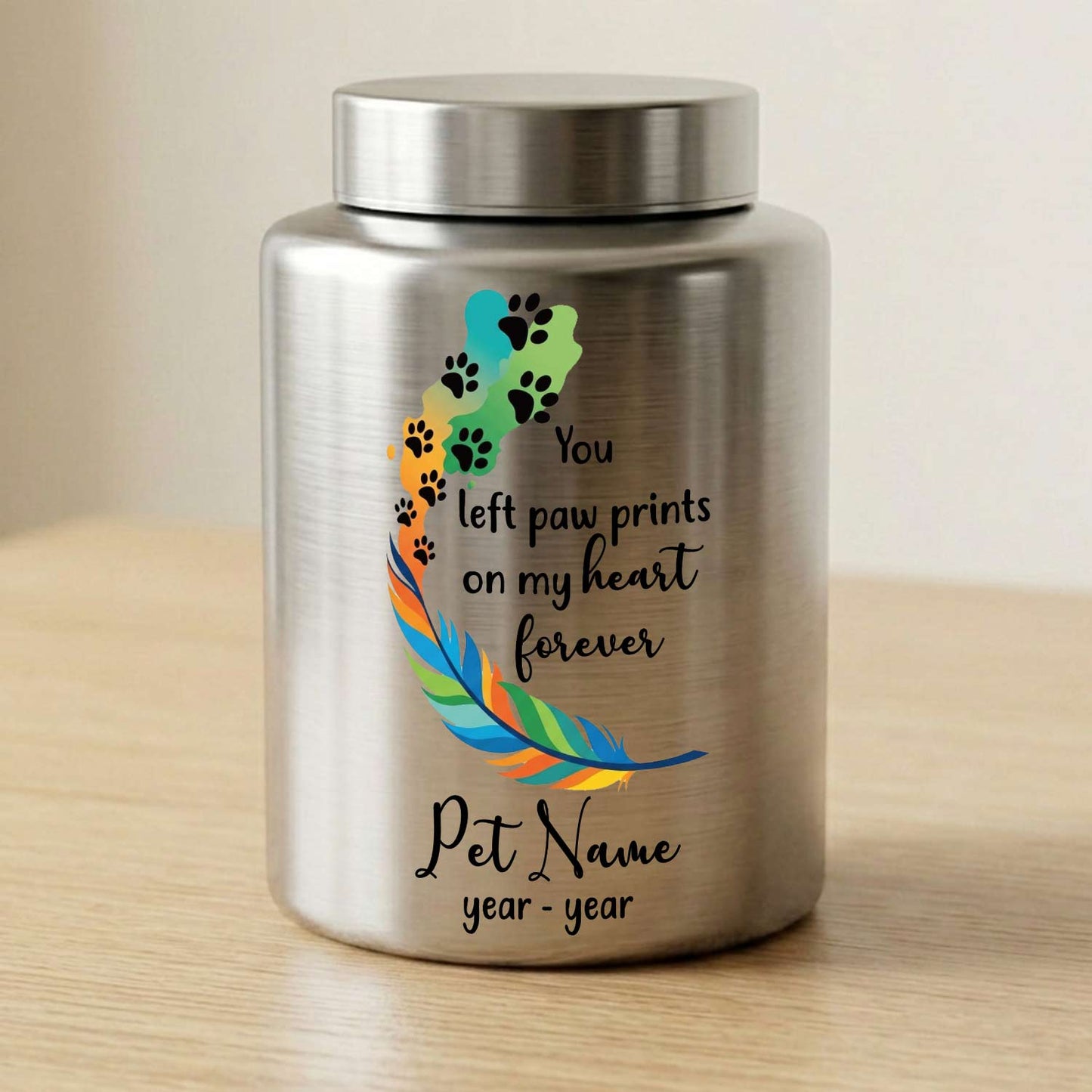 Sliver pet dogs cats urn