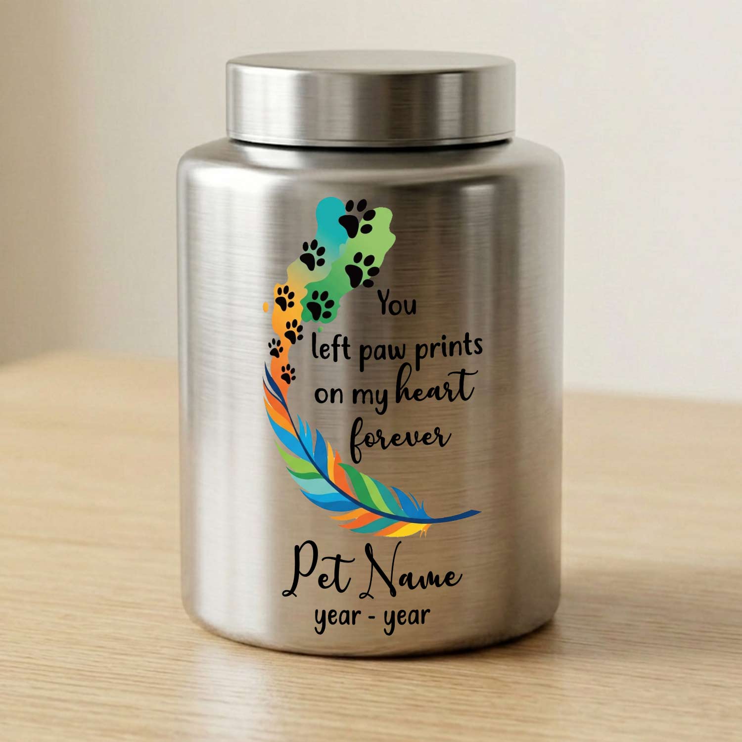 Sliver pet dogs cats urn