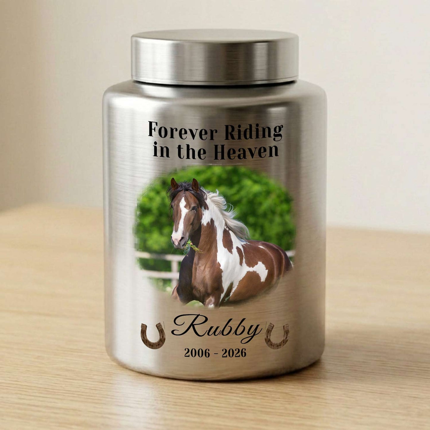 Metal Horse ashe Urn for loss pet