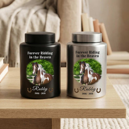 Black Sliver Urn for loss of horse