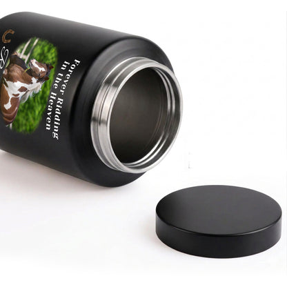 horse urn for pet loss with photo