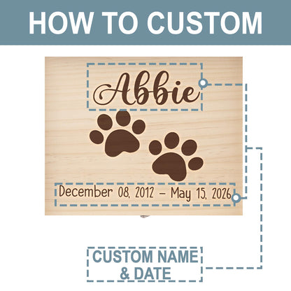 custom memory of loss dog cat wood box