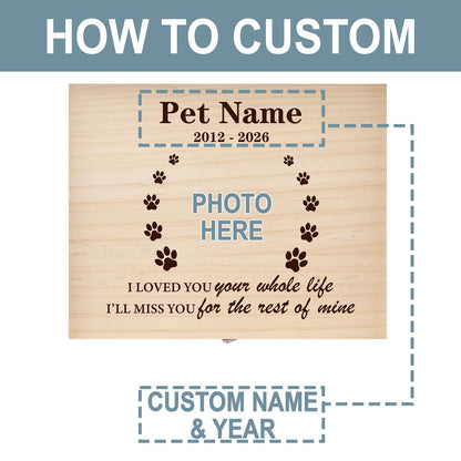 Personalzied wooden box for pet pass away