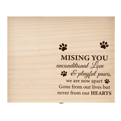 picture wood box for loss of dog cat pet
