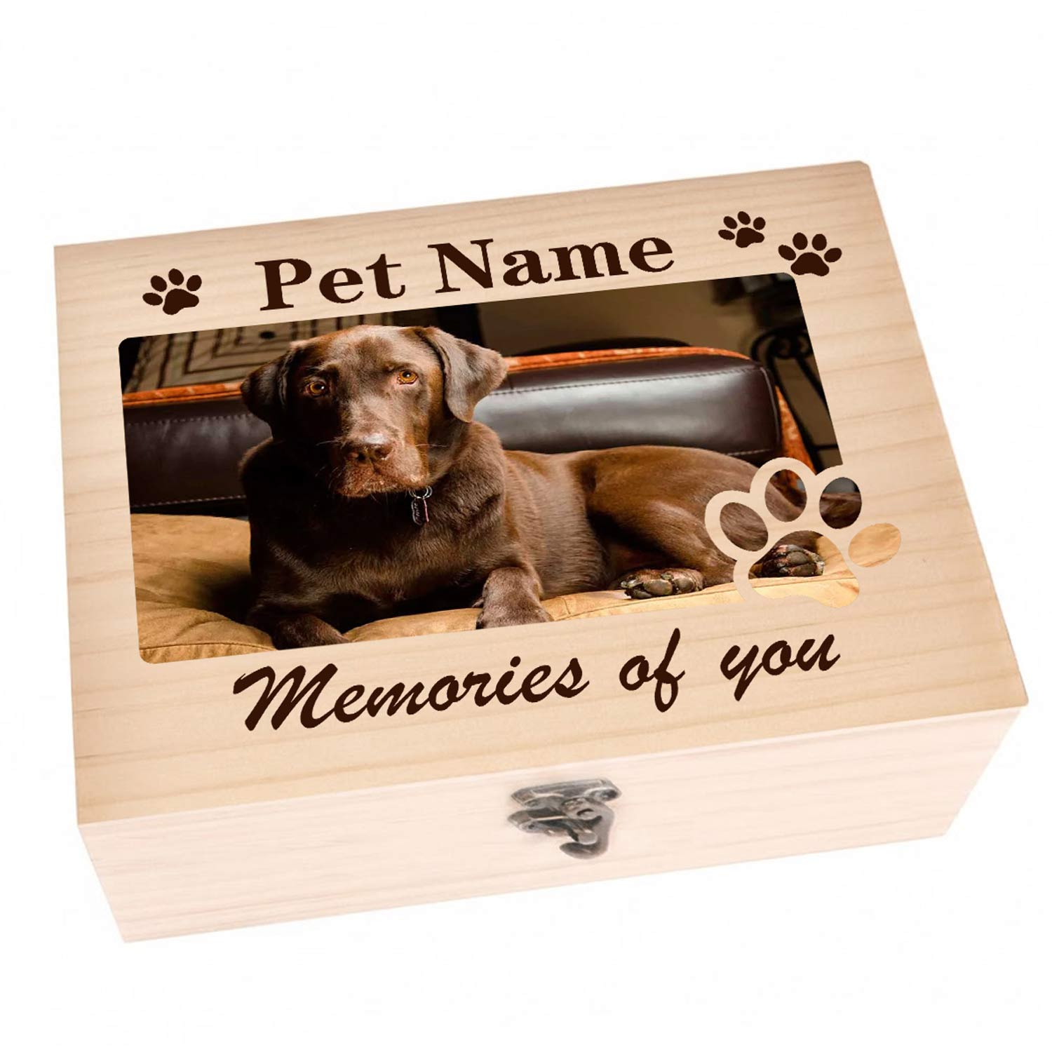 memorial gifts for loss of dog cat pet wood box with photo