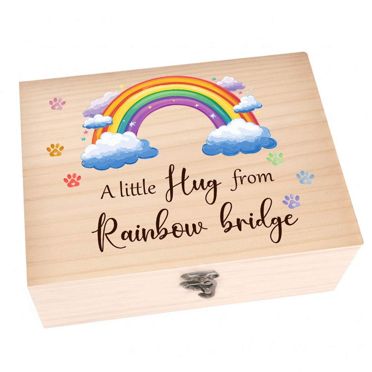 Rainbow Bridge dog cat pet loss memorial gift wood box