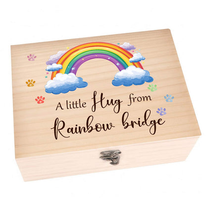 Rainbow Bridge dog cat pet loss memorial gift wood box