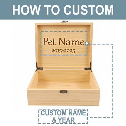 keepsake wooden box for loss of pets cats dogs