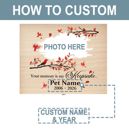 pet dog cat memory wooden box
