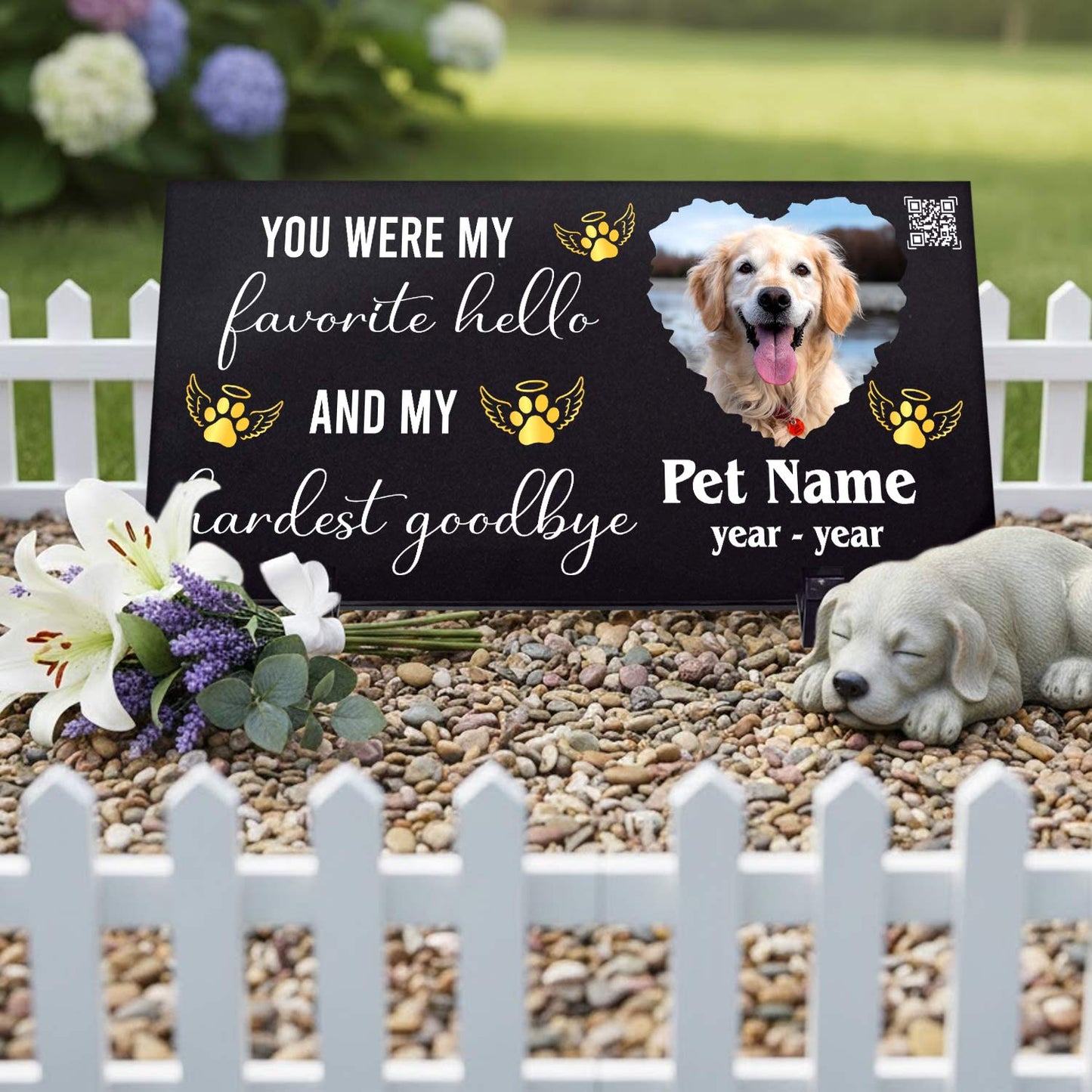 Personalized Dog Grave Marker You Left Paw Prints On My Heart Memorial Plaque