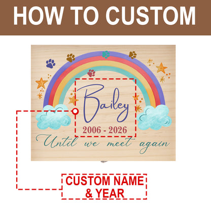 Customized pet keepsake box with personalized name and date