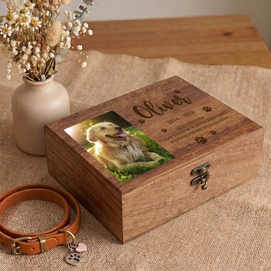 Personalized pet keepsake box with photos