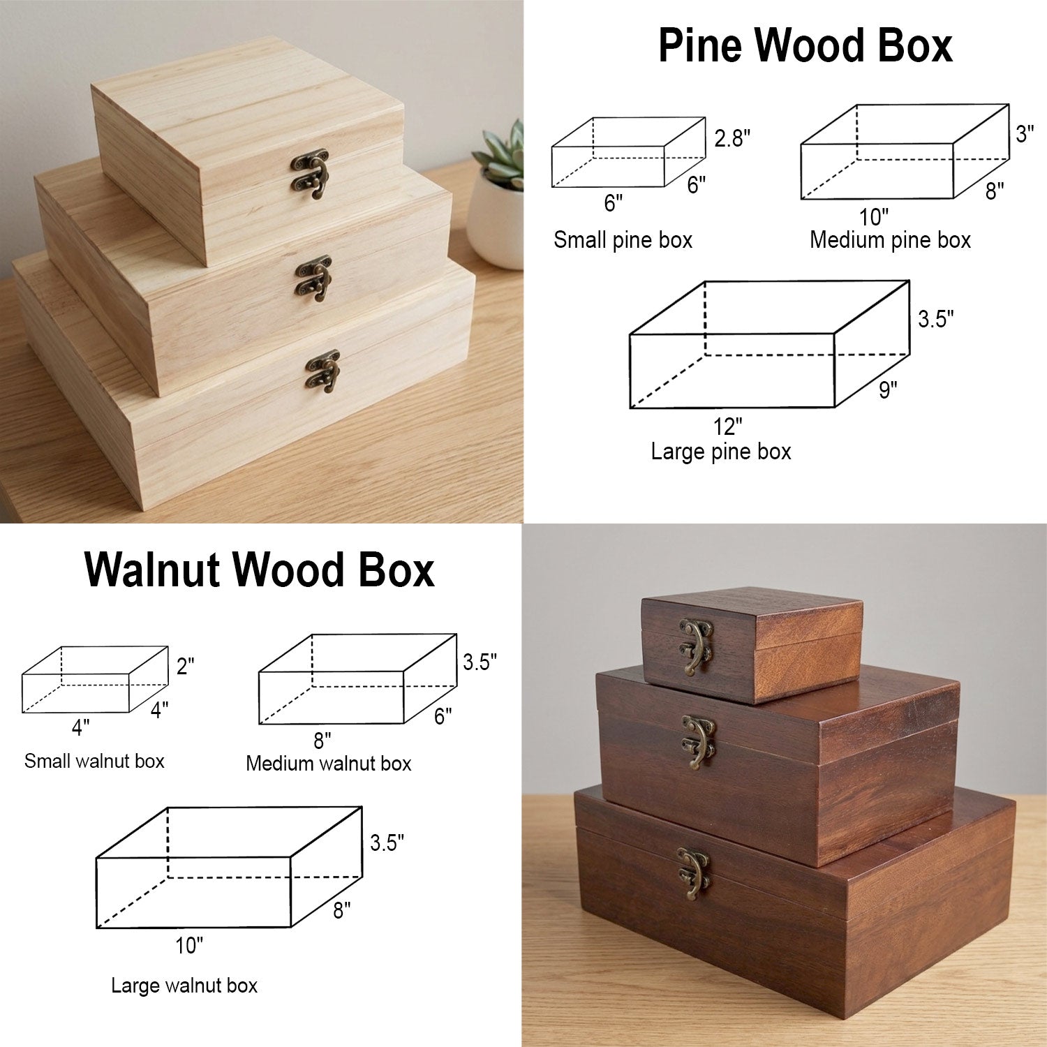 Various sizes of pet Remembrance Loss boxes are available for purchase