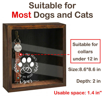 A pet collar with a capacity of 1.4 inches and a photo display box