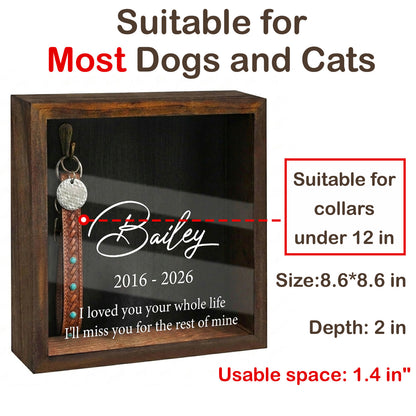 8.6" Pet Memory Keepaske Shadow Box for Loss of Loved One Dogs Cats
