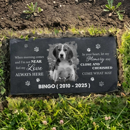 Weatherproof granite dog memorial stone for garden cemetery