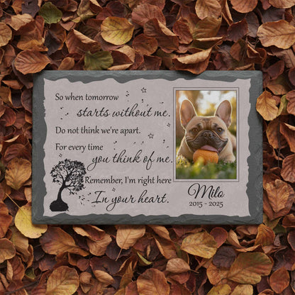 Solid granite pet loss plaque for outdoor memorial garden