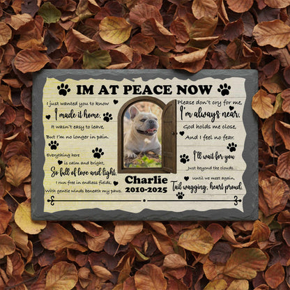 Weather-resistant black granite pet memorial for garden display