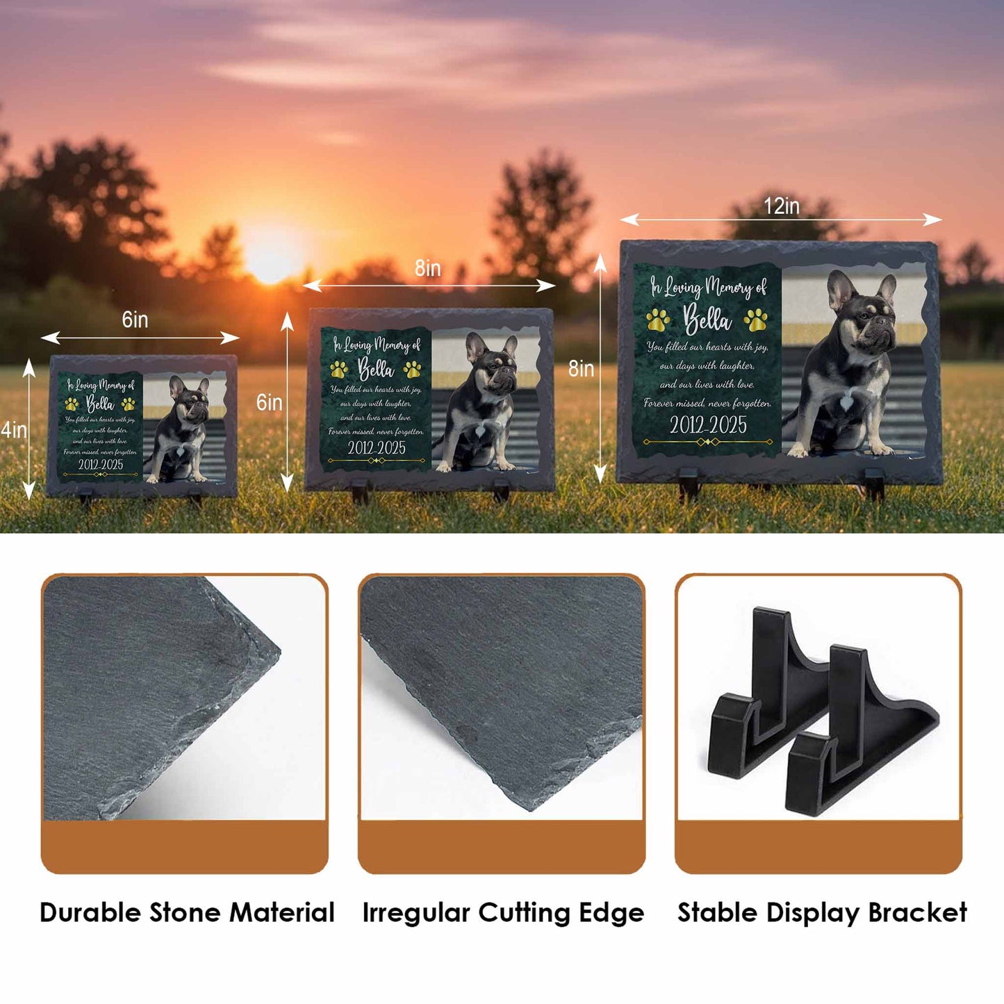 Laser etched heartfelt tribute on premium granite burial marker