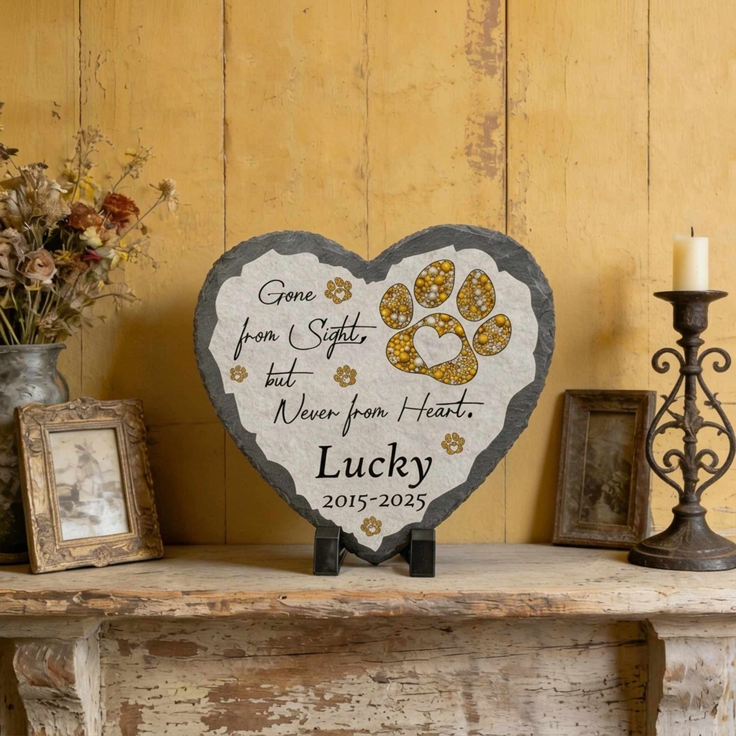 Modern edge-to-edge pet photo engraving on granite memorial stone