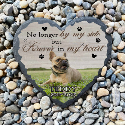 Hand-polished granite pet loss marker for outdoor memorial use